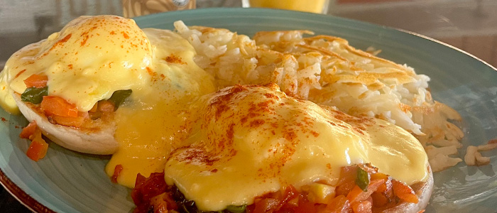 Eggs Florentine from Breakfast from Daisys Garage in Marion and Cedar Rapids, Iowa.