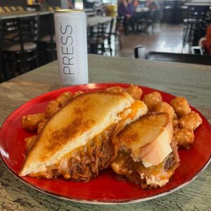 Pulled Pork Grilled Cheese from Daisy's Garage in Cedar Rapids and Marion, Iowa.