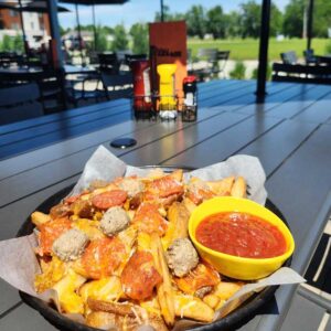 Pizza Fries from Daisy's Garage in Cedar Rapids and Marion, Iowa.